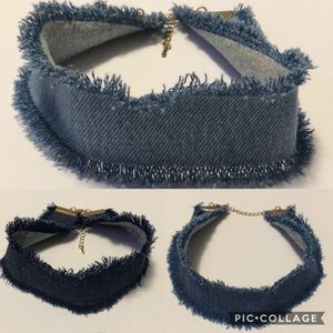 Thick Light, Dark, and Regular Denim Choker Set